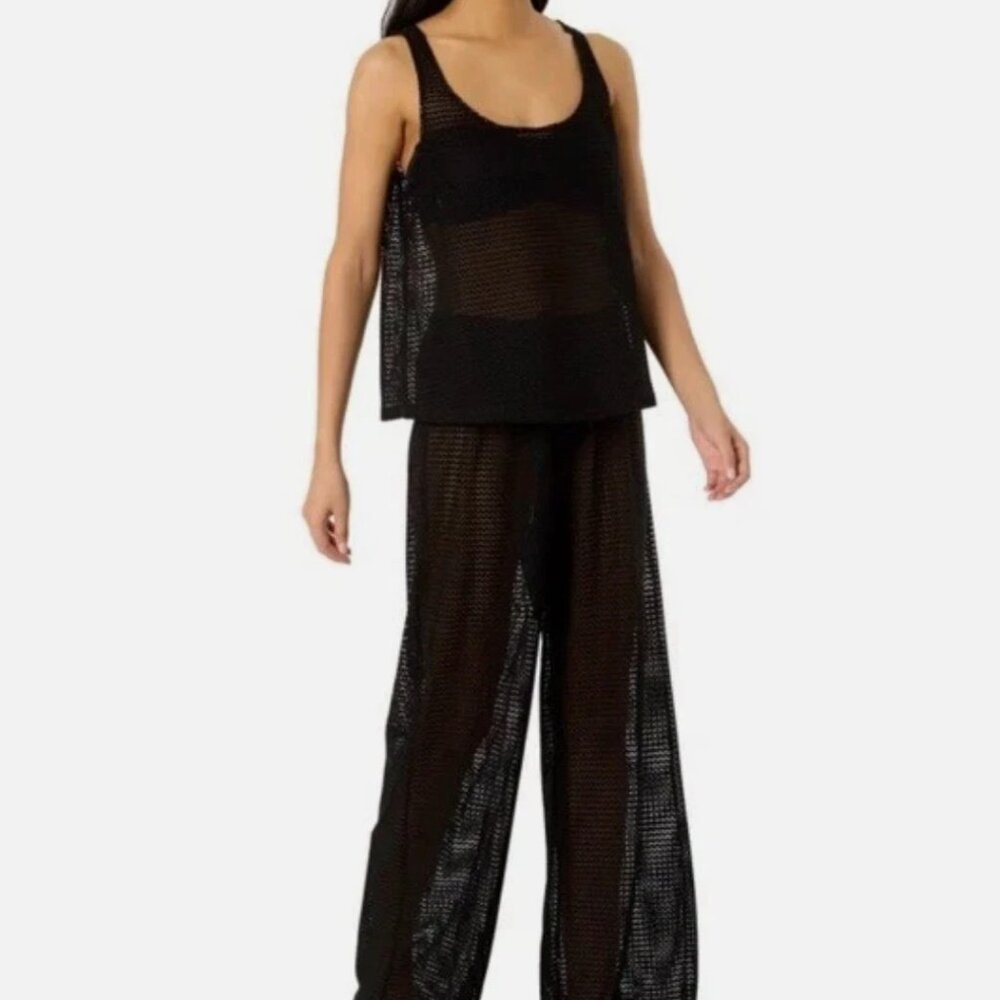 Hurley Women's Size XL/XXL Black 2 Piece Crochet Coverup Swims Set NWT